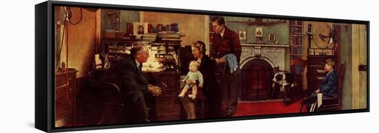 Norman Rockwell Visits a Family Doctor-Norman Rockwell-Framed Stretched Canvas