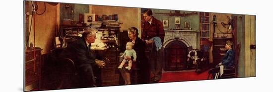 Norman Rockwell Visits a Family Doctor-Norman Rockwell-Mounted Giclee Print