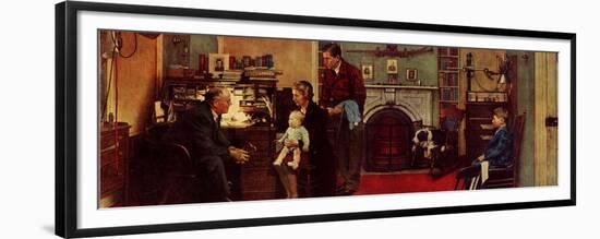 Norman Rockwell Visits a Family Doctor-Norman Rockwell-Framed Premium Giclee Print