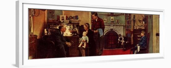 Norman Rockwell Visits a Family Doctor-Norman Rockwell-Framed Premium Giclee Print