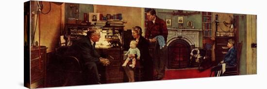 Norman Rockwell Visits a Family Doctor-Norman Rockwell-Stretched Canvas