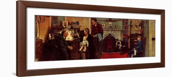 Norman Rockwell Visits a Family Doctor-Norman Rockwell-Framed Giclee Print