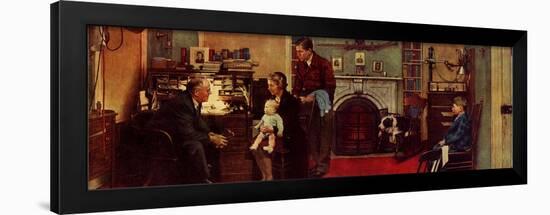 Norman Rockwell Visits a Family Doctor-Norman Rockwell-Framed Giclee Print