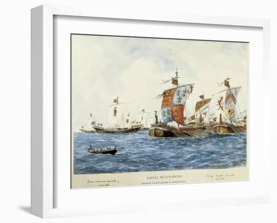 Norman Ships of William I the Conqueror (11th C)-null-Framed Art Print