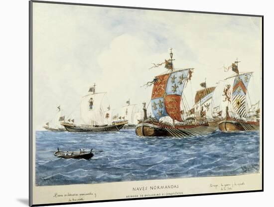 Norman Ships of William I the Conqueror (11th C)-null-Mounted Art Print