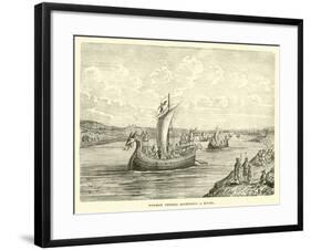 Norman Vessels Ascending a River-null-Framed Giclee Print