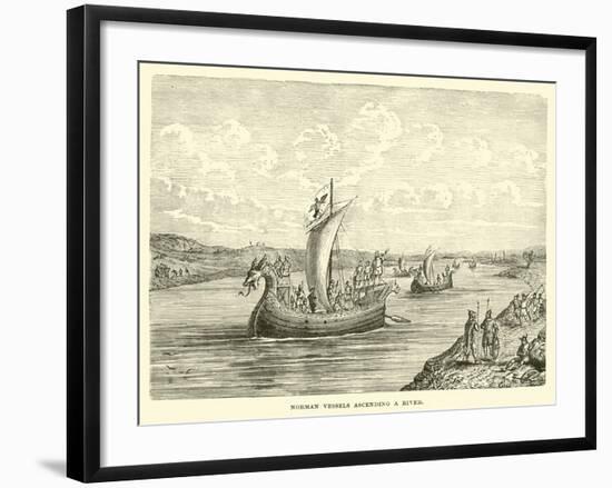 Norman Vessels Ascending a River-null-Framed Giclee Print