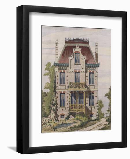 Norman Villa at Villers Sur Mer, Normandy, Illustration from 'Le Moniteur Des Architectes', 1883-null-Framed Premium Giclee Print