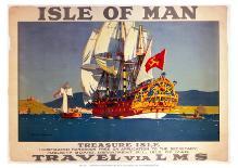 Isle of Man, Treasure Isle, LMS, c.1923-1947-Norman Wilkinson-Giclee Print