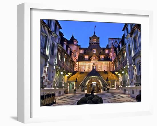 Normandy Barriere Hotel in the Evening, Deauville, Normandy, France-Guy Thouvenin-Framed Photographic Print