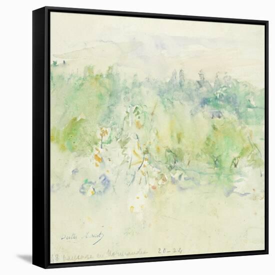 Normandy Landscape, 1880 (W/C on Paper)-Berthe Morisot-Framed Stretched Canvas