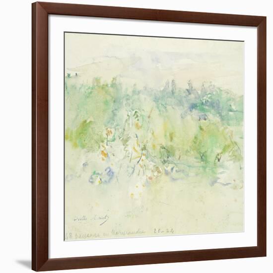 Normandy Landscape, 1880 (W/C on Paper)-Berthe Morisot-Framed Giclee Print