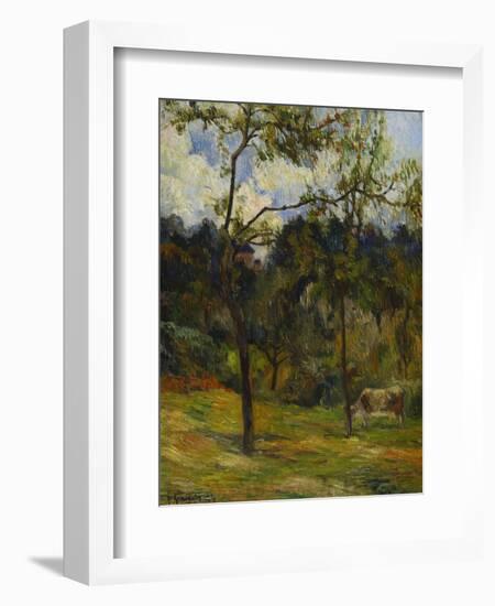 Normandy Landscape; Paysage De Normandie, Vache Dans Un Pre-Paul Gauguin-Framed Giclee Print