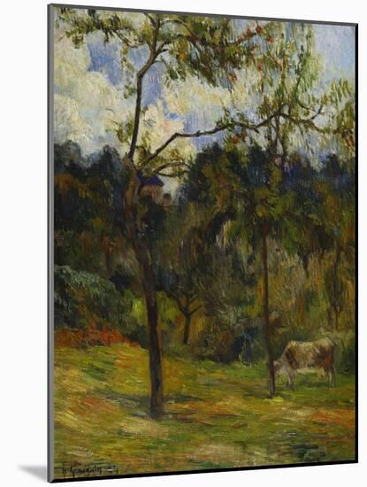 Normandy Landscape; Paysage De Normandie, Vache Dans Un Pre-Paul Gauguin-Mounted Giclee Print