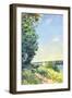 Normandy, Path on the Water, in the Evening at Sahurs-Alfred Sisley-Framed Art Print