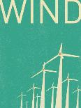 Retro Wind Turbines Illustration-norph-Mounted Art Print