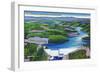 Norris, Tennessee - Aerial View of Norris Dam and Norris Lake-Lantern Press-Framed Art Print