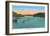 Norris, Tennessee - View of a Motorboat on Lake Norris, c.1944-Lantern Press-Framed Art Print