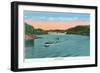 Norris, Tennessee - View of a Motorboat on Lake Norris, c.1944-Lantern Press-Framed Art Print