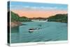 Norris, Tennessee - View of a Motorboat on Lake Norris, c.1944-Lantern Press-Stretched Canvas