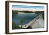 Norris, Tennessee - View of Norris Dam and Norris Lake During a Regatta, c.1944-Lantern Press-Framed Art Print