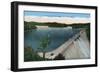 Norris, Tennessee - View of Norris Dam and Norris Lake During a Regatta, c.1944-Lantern Press-Framed Art Print