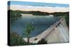 Norris, Tennessee - View of Norris Dam and Norris Lake During a Regatta, c.1944-Lantern Press-Stretched Canvas