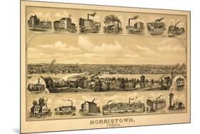 Norristown, Pennsylvania - Panoramic Map-Lantern Press-Mounted Art Print