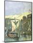 Norse Boats Besieging Paris, Illustration from a Cover of a School Exercise Book, Late 19th Century-G. Dascher-Mounted Giclee Print