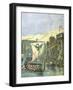 Norse Boats Besieging Paris, Illustration from a Cover of a School Exercise Book, Late 19th Century-G. Dascher-Framed Giclee Print