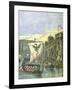 Norse Boats Besieging Paris, Illustration from a Cover of a School Exercise Book, Late 19th Century-G. Dascher-Framed Giclee Print