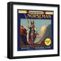 Norseman Brand - Rialto, California - Citrus Crate Label-Lantern Press-Framed Art Print