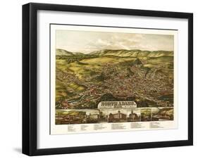 North Adams, Massachusetts - Panoramic Map-Lantern Press-Framed Art Print