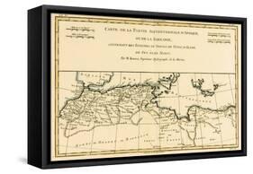 North Africa, Including the Kingdoms of Tripoli, Tunis, Alger; Fez and Morocco, from 'Atlas De…-Charles Marie Rigobert Bonne-Framed Stretched Canvas