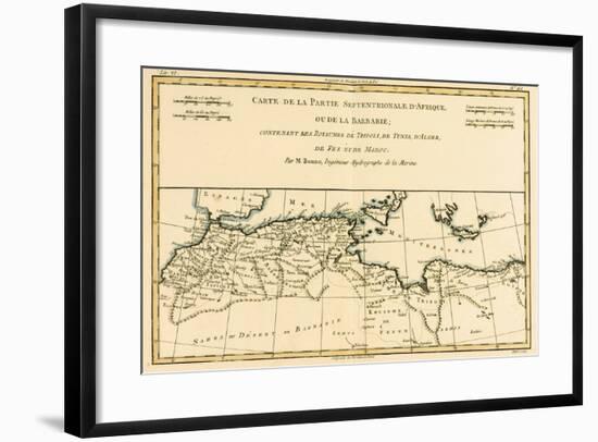 North Africa, Including the Kingdoms of Tripoli, Tunis, Alger; Fez and Morocco, from 'Atlas De…-Charles Marie Rigobert Bonne-Framed Giclee Print