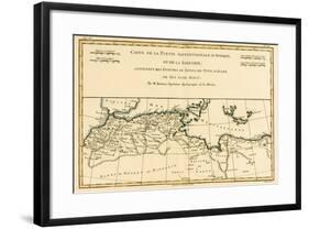 North Africa, Including the Kingdoms of Tripoli, Tunis, Alger; Fez and Morocco, from 'Atlas De…-Charles Marie Rigobert Bonne-Framed Giclee Print