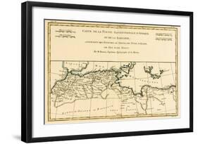 North Africa, Including the Kingdoms of Tripoli, Tunis, Alger; Fez and Morocco, from 'Atlas De…-Charles Marie Rigobert Bonne-Framed Giclee Print