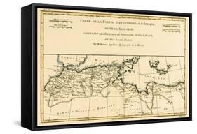 North Africa, Including the Kingdoms of Tripoli, Tunis, Alger; Fez and Morocco, from 'Atlas De…-Charles Marie Rigobert Bonne-Framed Stretched Canvas