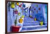 North Africa, Morocco, Traiditoional blue streets of Chefchaouen.-Emily Wilson-Framed Photographic Print