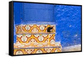 North Africa, Morocco, Traiditoional Moroccan architecture of Chefchaouen.-Emily Wilson-Framed Stretched Canvas