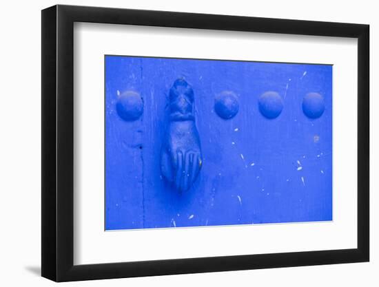 North Africa, Morocco, Traiditoional Moroccan door detail of Chefchaouen.-Emily Wilson-Framed Photographic Print