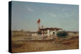 North African Landscape, 1857 (Oil on Canvas)-Charles Emile De Tournemine-Stretched Canvas