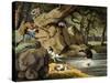 North America Bear Hunt-Samuel Howitt-Stretched Canvas