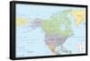 North America Map 2024-Trends International-Framed Poster