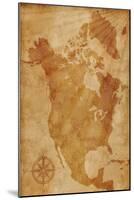 North America Map Illustration-alehnia-Mounted Art Print