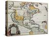 North America Old Map. Created By Louis Hennepin, Published In Amsterdam, 1698-marzolino-Stretched Canvas