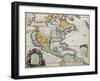 North America Old Map. Created By Louis Hennepin, Published In Amsterdam, 1698-marzolino-Framed Art Print