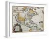 North America Old Map. Created By Louis Hennepin, Published In Amsterdam, 1698-marzolino-Framed Art Print