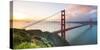 North America, USA, America, California, San Francisco, sunrise over the Golden Gate bridge-Jordan Banks-Stretched Canvas