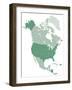 North America Vector Map-Refe-Framed Art Print